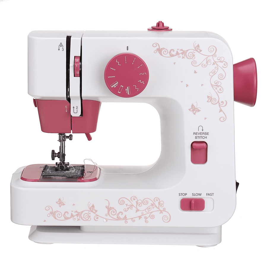 Electric Portable Sewing Machine 12 Stitches Household DIY 2 Speed Foot Pedal - MRSLM
