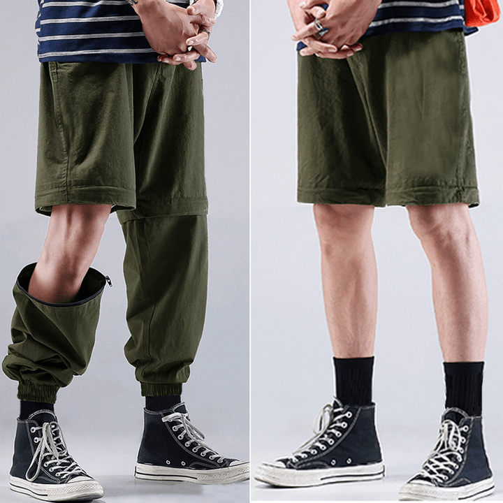 Mens Switchable Long Pants Shorts Fashion Cargo Trousers - MRSLM