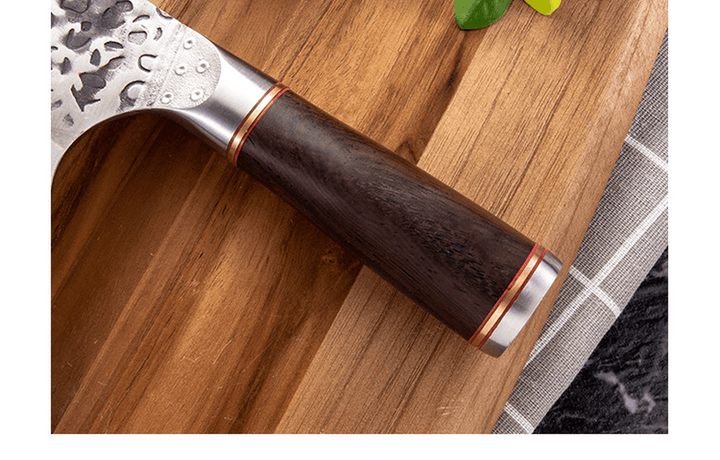 MCD39 Stainless Steel Forged Knife Meat Cleaver Butcher Knife Kitchen Chef Knife Tool with Ebony Wood Handle - MRSLM