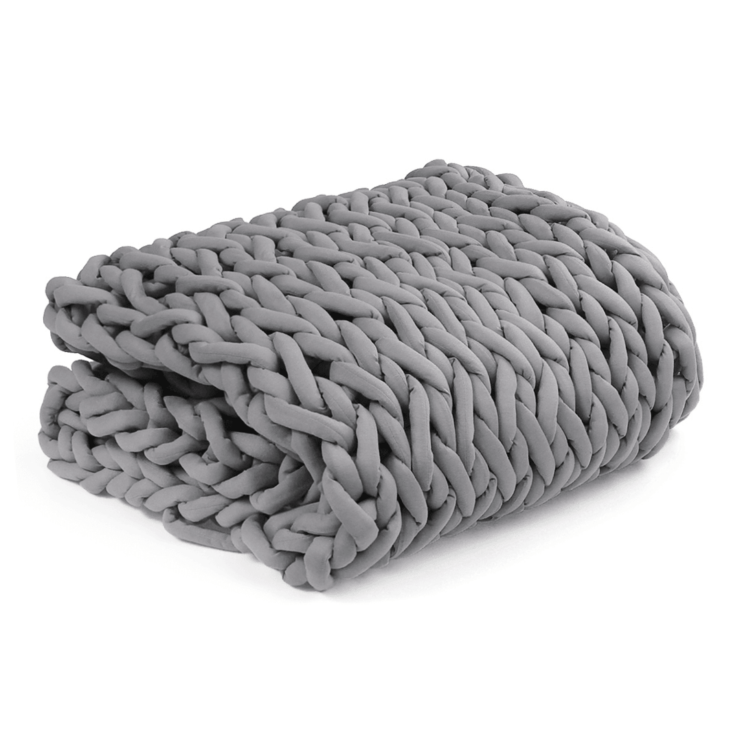 120X150Cm Handmade Knitted Blanket Soft Warm Thick Line Cotton Throw Blankets - MRSLM