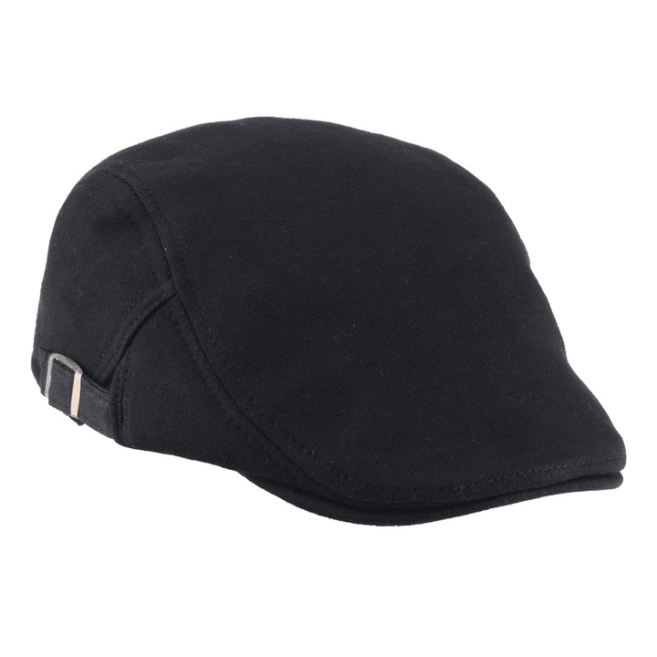Unisex Cotton Blend Beret Hat Paper Boy Duckbill Golf Flat Buckle Cabbie Cap for Men Women - MRSLM