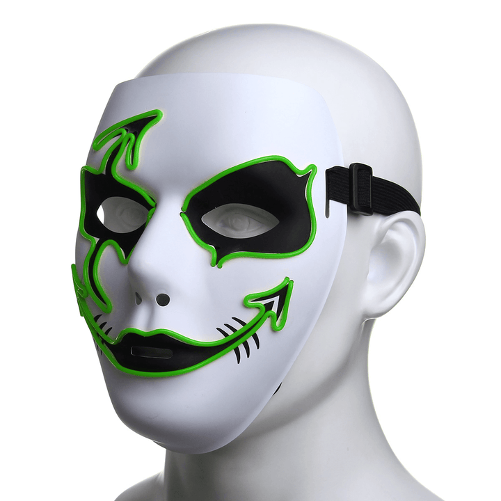 Halloween Mask LED Luminous Flashing Party Masks Light up Dance Halloween Cosplay - MRSLM