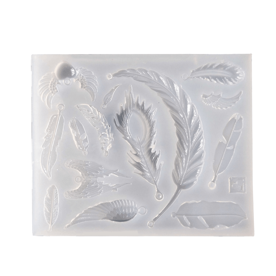 DIY Making Wing Feather Silicone Molds for Jewelry Pendant Resin Casting Mould - MRSLM