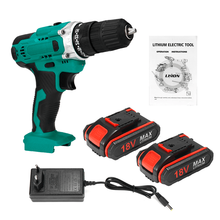 Multifunctional 3In1 Cordless Electric Screw Driver Drill Wrench 3/8-Inch Chuck Rechargeable Impact Drill W/ 1/2Pcs Battery - MRSLM