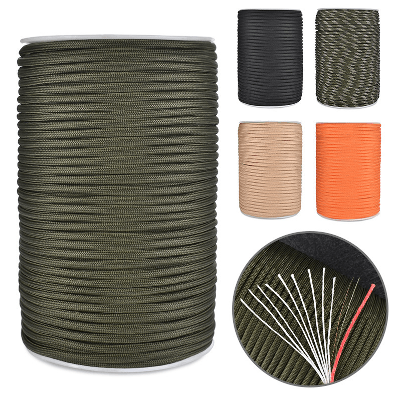100M 12 Strand Multifunction Parachute Cord 550 Military 4.5Mm Diameter Camping Tent Rope Fishing Rope for Hiking Camping Travel - MRSLM