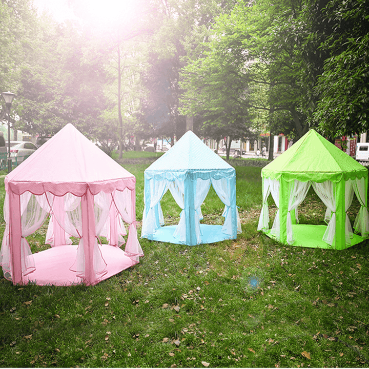 140X135Cm Kids Play Tent Playhouse Princess Castle Baby Children House Outdoor Toys for Girl - MRSLM