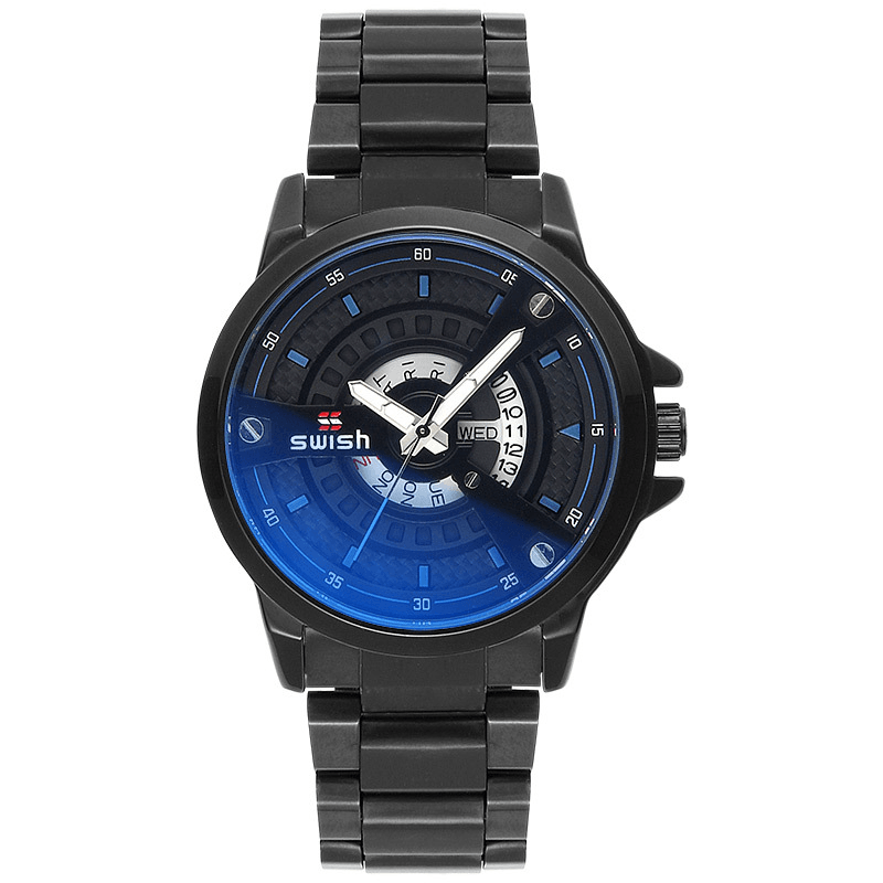 SWISH 5866G Fashion Men Watch 3ATM Waterproof Luminous Date Week Display Quartz Watch - MRSLM