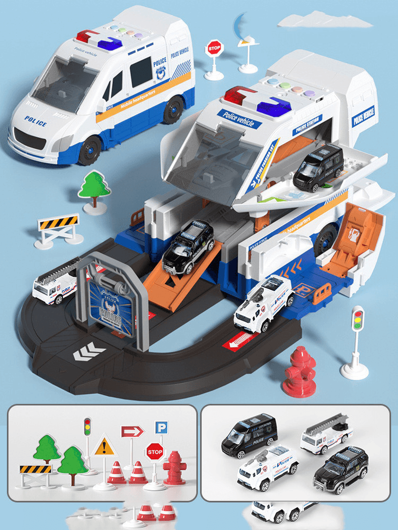 Net Red Children'S Toys Deformation Parking Lot Car Track - MRSLM