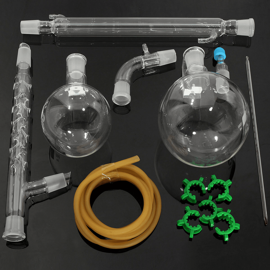 1000Ml 24/29 Glass Vacuum Distillation Extraction Distilling Apparatus Kit Lab Glassware Set - MRSLM