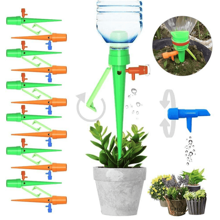 6PCS Auto Drip Irrigation System Automatic Watering Spike Garden Plants Flower Indoor Outdoor Waterers Bottle Dripper - MRSLM