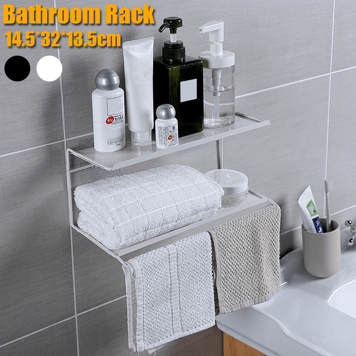 2 Tiers Kitchen Bathroom Shower Shelf Rack Organizer Storage Holder Wall Mounted - MRSLM