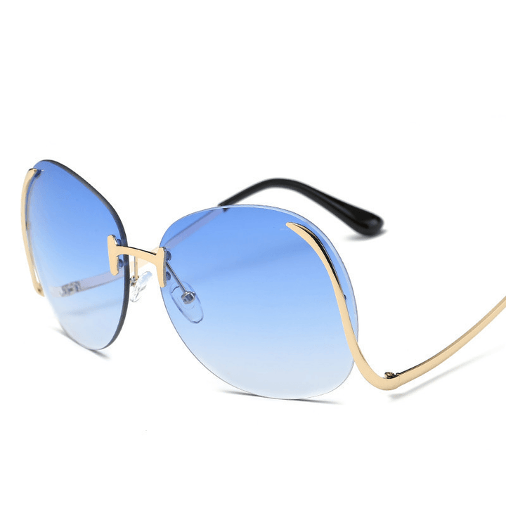 Color Ocean Lens Frameless Bent-Leg Sunglasses - MRSLM