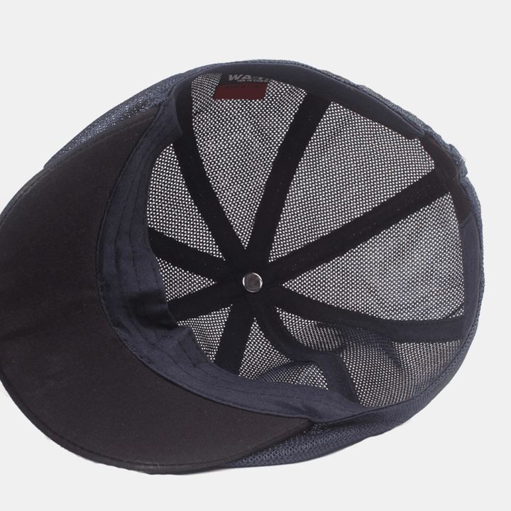 Unisex Full Mesh Breathable Casual Beret Cap Octagonal Hat Painter Cap Forward Cap - MRSLM