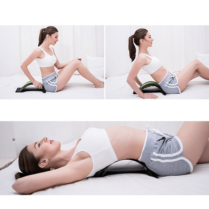 KALOAD Lumbar Traction Stretching Device 3 Modes Height Adjustable Acupuncture Back Massager Posture Relief Spine Corrector Tensioner - MRSLM