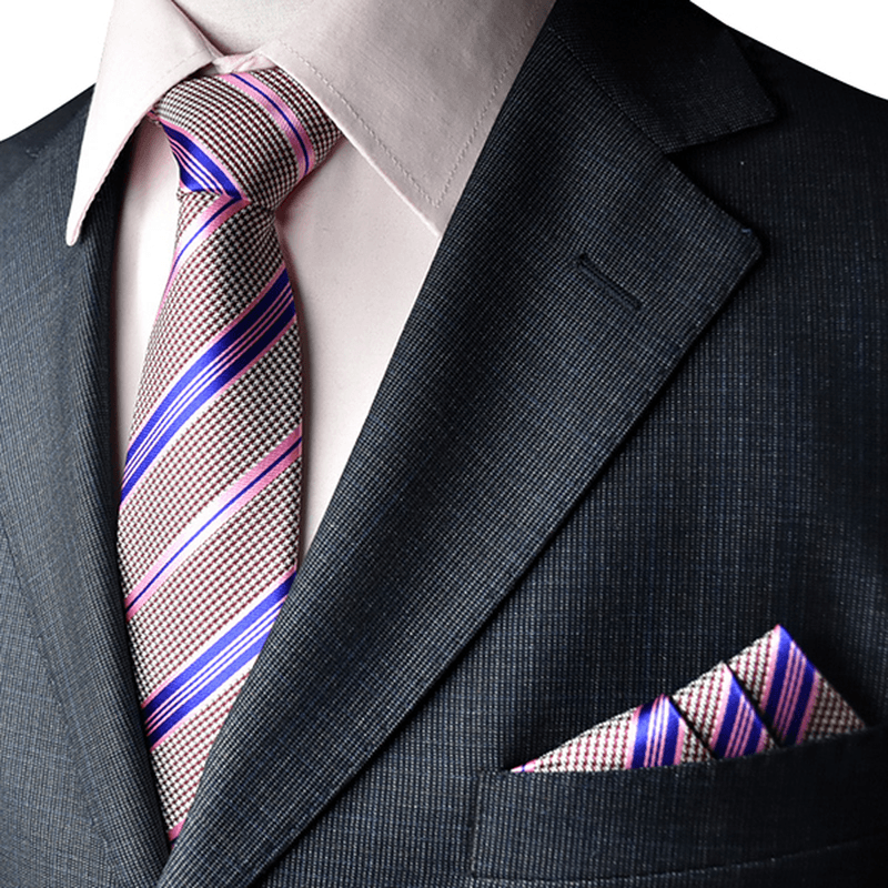 Men Tie and Pocket Towel Suit Business Formal Jacquard Ties - MRSLM