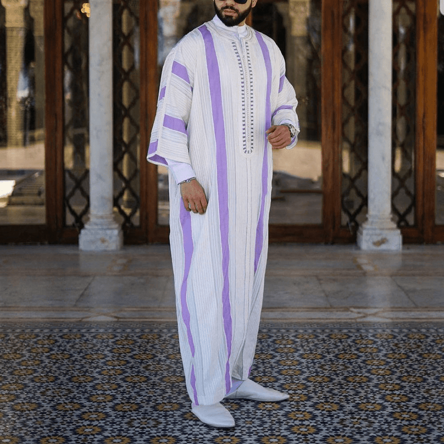Robe plus Size Striped Spot African Ethnic Style Shirt - MRSLM