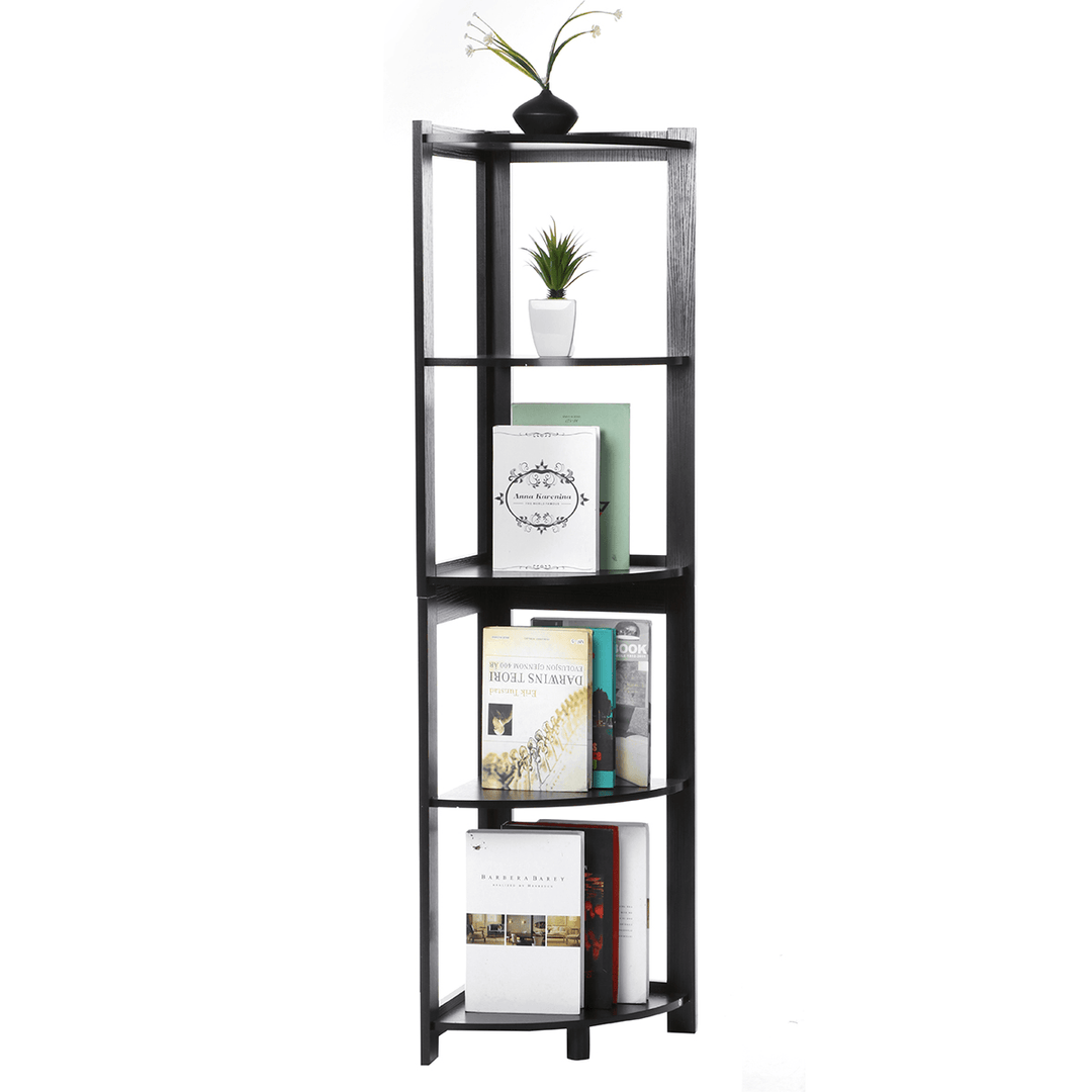 5 Tiers Corner Bookshelf Multifunctional Storage Shelf Bookcase Decoration Display Standing Shelves for Home Office - MRSLM