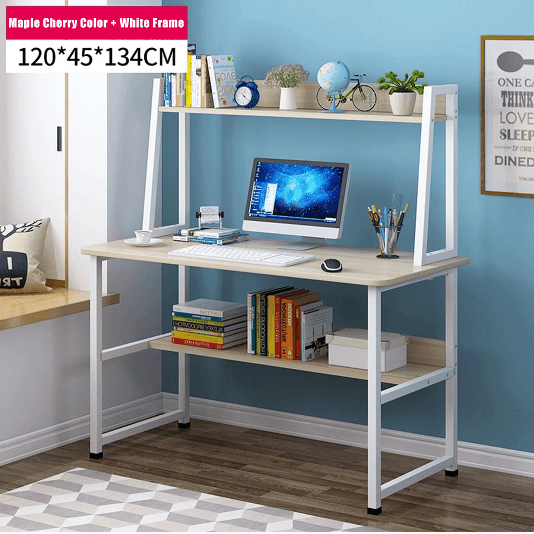 Computer Desk Desktop Simple Desk Bookcase Combination Home Multi-Function Writing Desk for Home Office - MRSLM