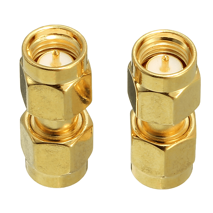Excellway® CA01 2Pcs Copper SMA Male to SMA Male Plug RF Coaxial Adapter Connector - MRSLM