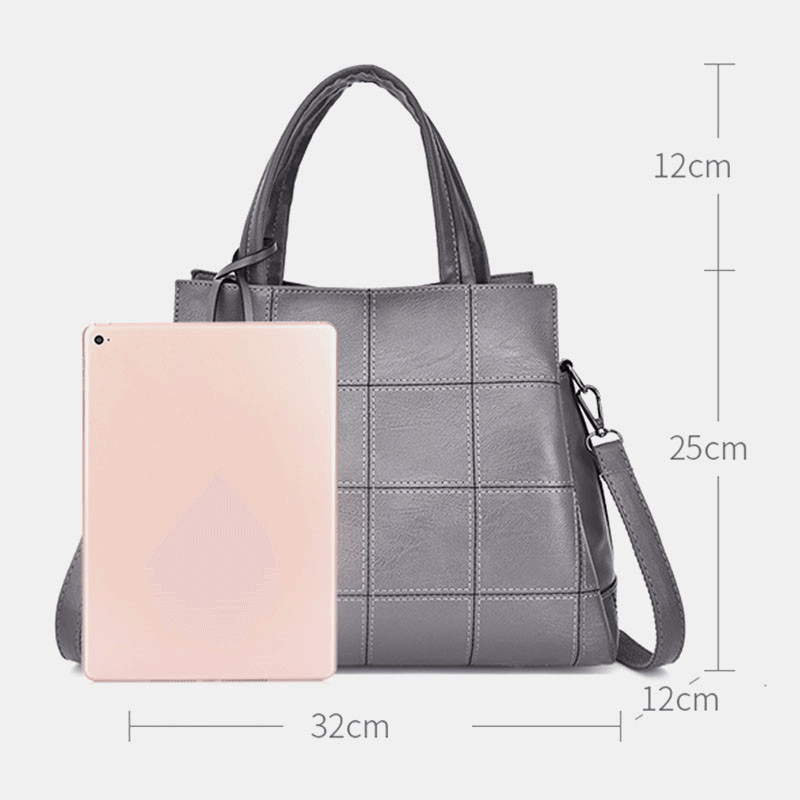 Women Solid Business Handbag Crossbody Bag Shoulder Bag - MRSLM