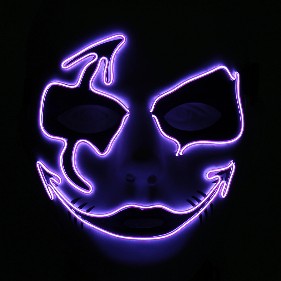 Halloween Mask LED Luminous Flashing Party Masks Light up Dance Halloween Cosplay - MRSLM
