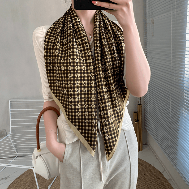 Retro Women'S Simple All-Match Western Fashion Temperament Twill Scarf - MRSLM