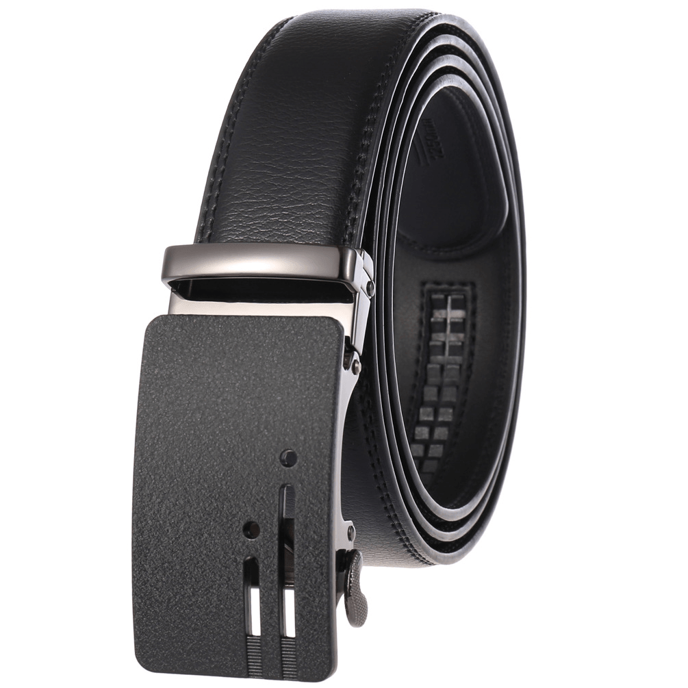 New Automatic Buckle Belt Men'S Belt Two-Layer Leather - MRSLM