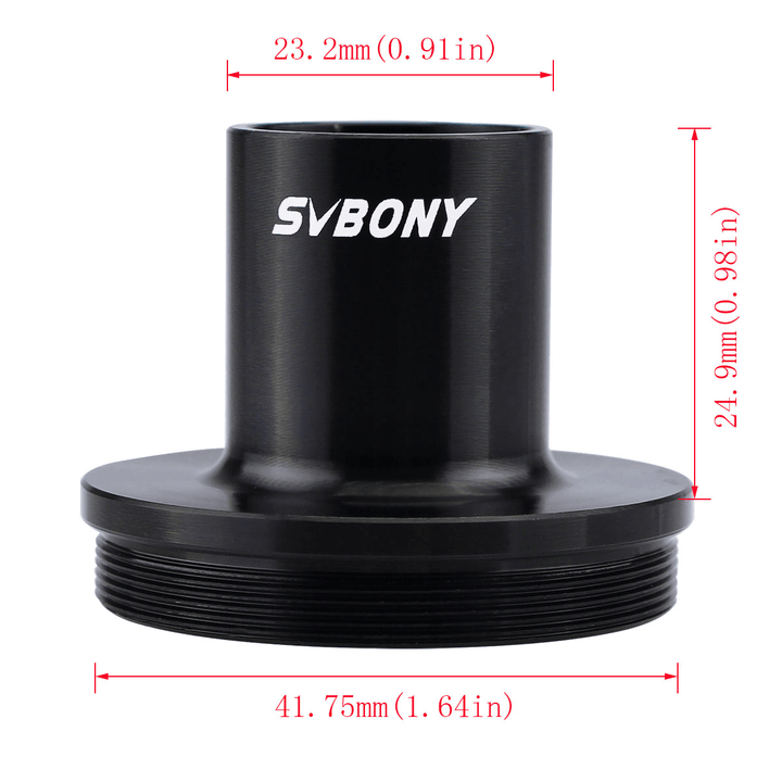 SVBONY Top Microscope T Adapter Camera Adapter for Microscopes Standard 23.2Mm Eyepiece - MRSLM