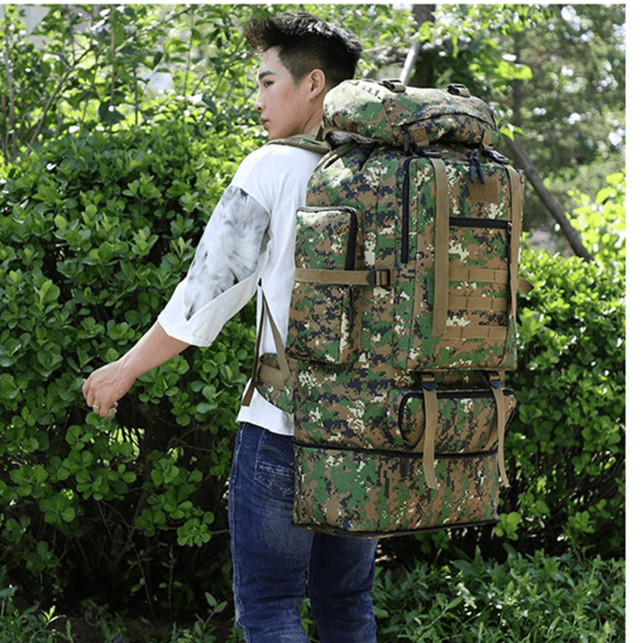 100L Large Capacity Military Tactical Backpack Outdoor Hiking Climbing Camping Bag Travel Rucksack - MRSLM