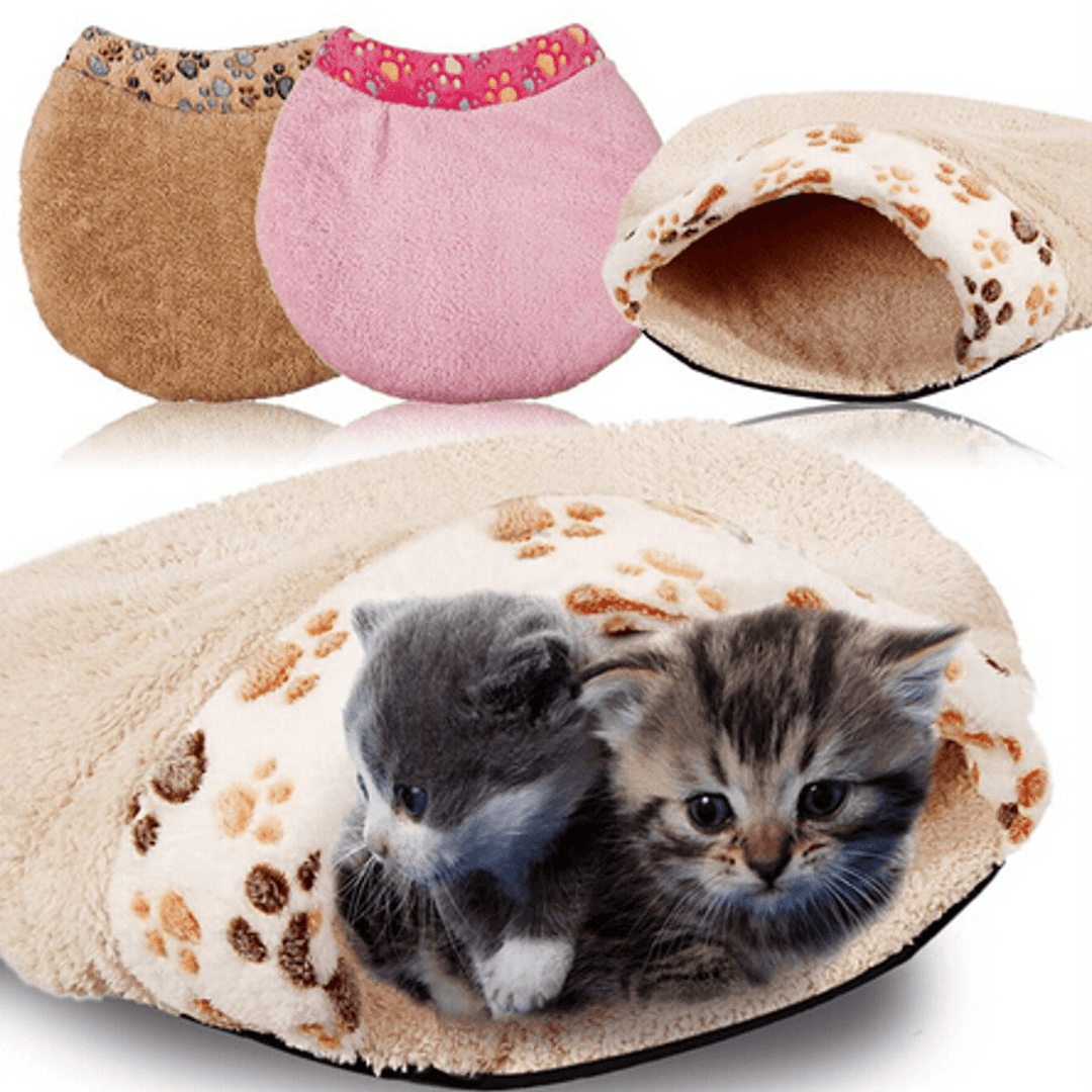 Soft Warm Cat Dog Kitten Cave Pet Bed House Puppy Sleeping Mat Pad Igloo Nest - MRSLM