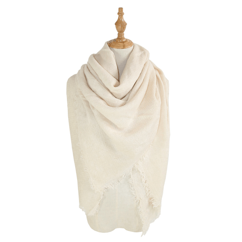 Women'S Shawl with Square and Longsolid Color Scarf - MRSLM