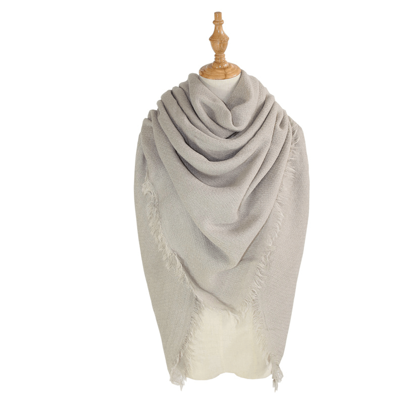 Women'S Shawl with Square and Longsolid Color Scarf - MRSLM