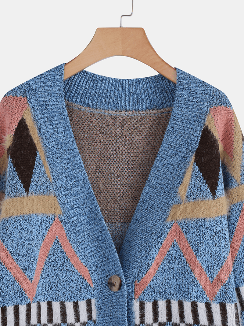 Women Casual Button Long Sleeve Sweaters - MRSLM