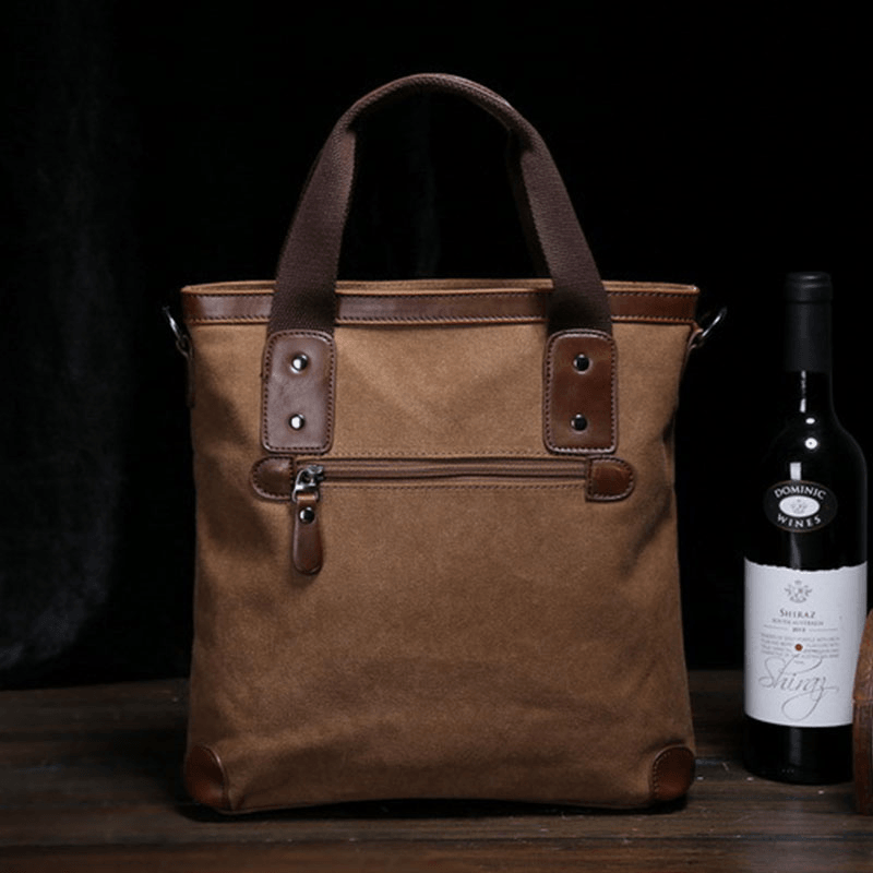 Men Casual Wild Large Capacity Handbag Canvas 6.3 Inch Phone Bag Shoulder Bag - MRSLM