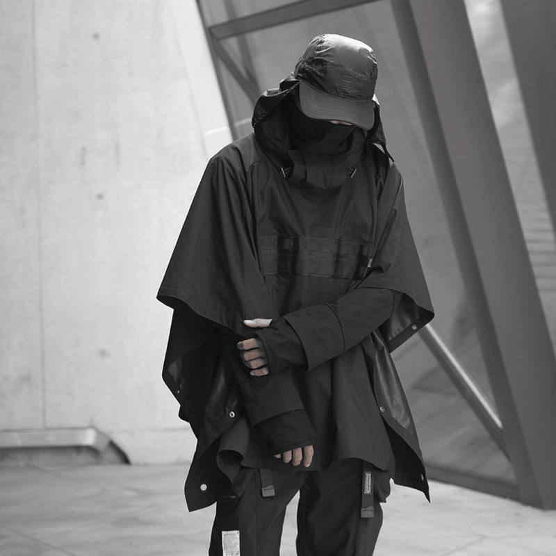 Cloak Dark Ninja Shawl Outdoor Windproof Rain and Snow Windbreaker Jacket - MRSLM