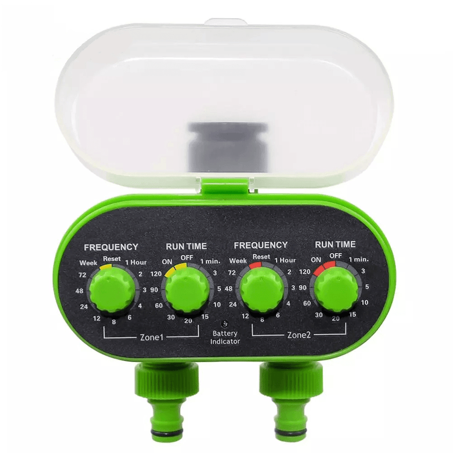 Aqualin Automatic Ball Valve Tap Water Timer Two Outlet Electronic Water-Proof Battery Operated Garden Irrigation Controller - MRSLM