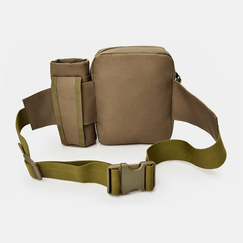 Men Nylon Camouflage Tactical Outdoor Multifunction Casual Sport Riding Fishing Gear Bag Waist Bag Water Bottle Bag - MRSLM