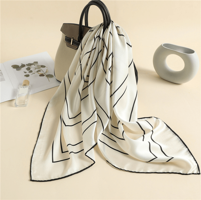 Women'S Square Scarf with Solid Color Scarf Women'S Square Scarf with Solid Color Scarf - MRSLM