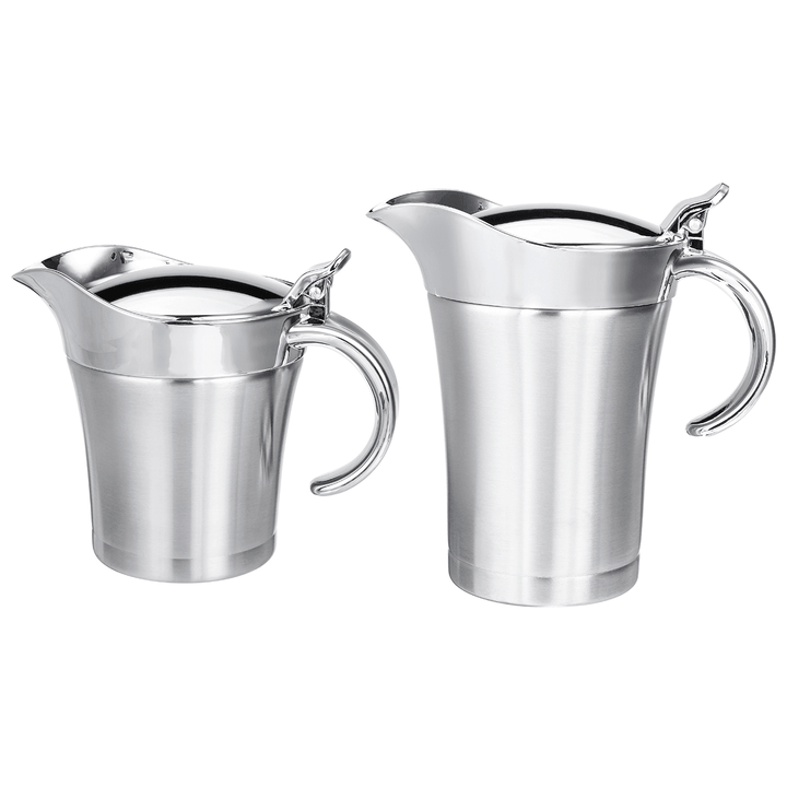 Stainless Steel Double Insulated Jug Gravythermal Sauce Kettle Kitchen Serving Storage Tableware Tool - MRSLM