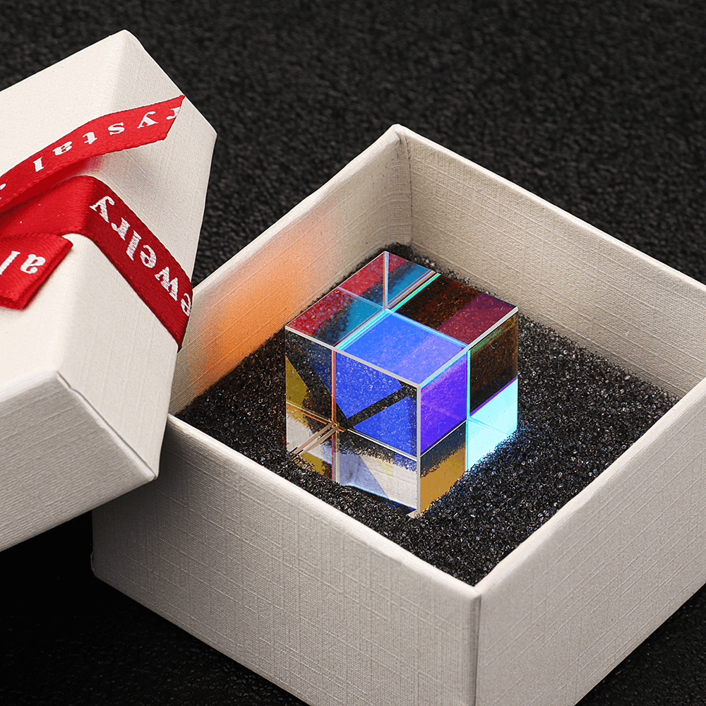 20Mm/23Mm/25Mm Optical Glass Crystal Combiner Prism X Cube RGB Dispersion Splitter W/ Gift Box - MRSLM