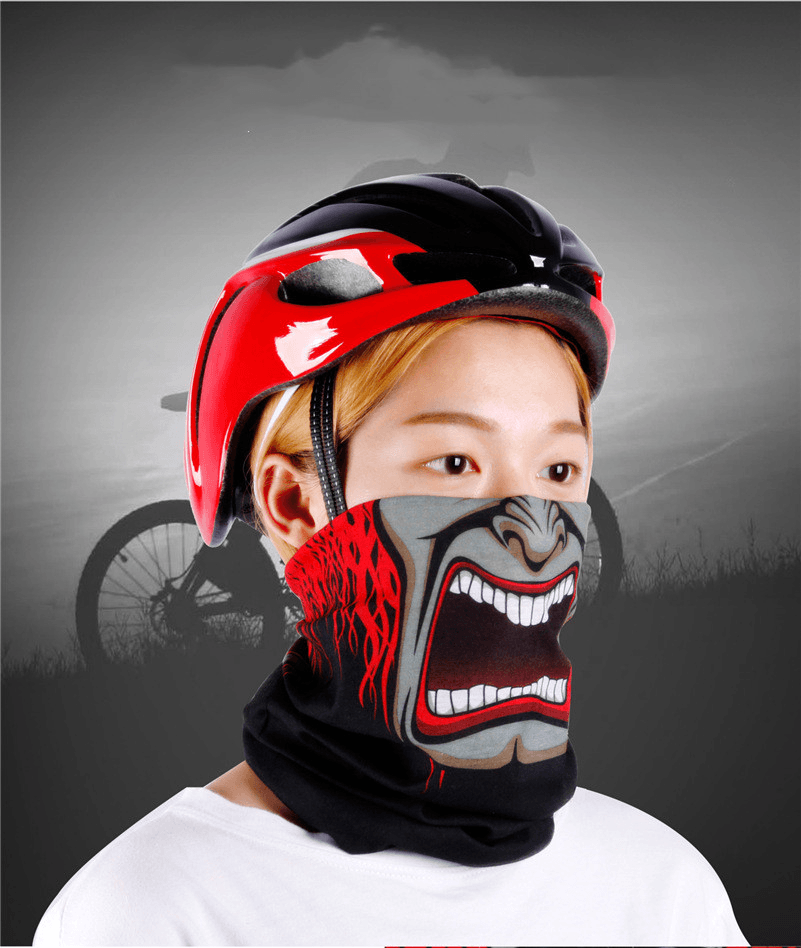 Men Collar Bicycle Riding Solid Color Scarf - MRSLM