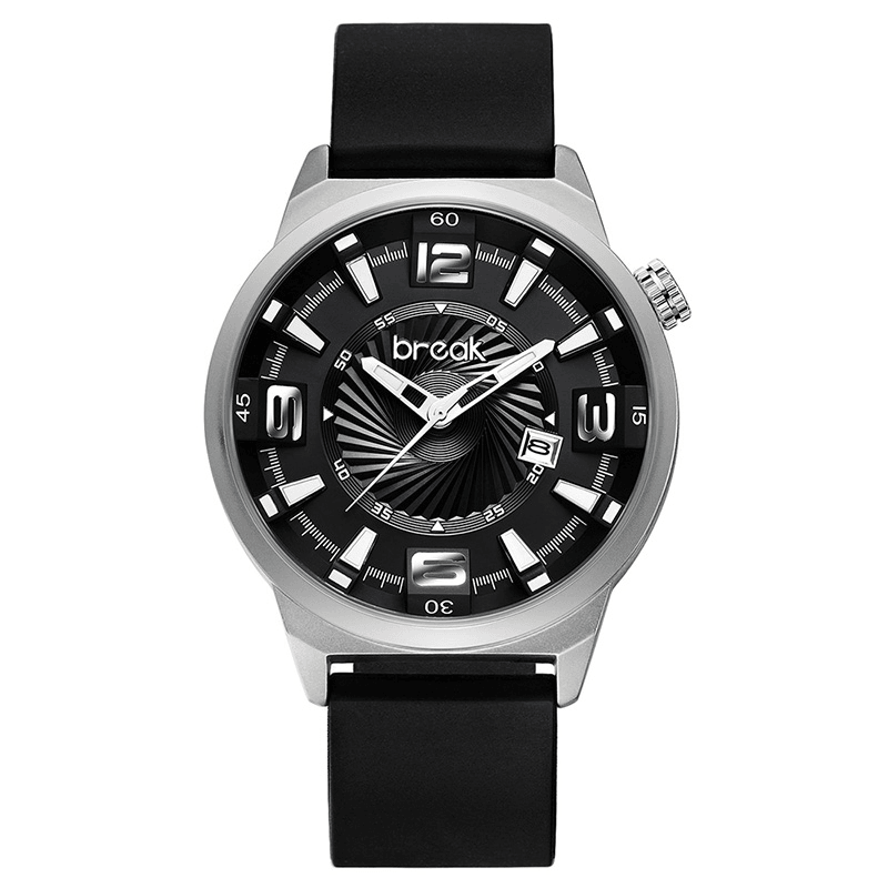 BREAK 5109 Unique Design Unisex Watch Leather or Rubber Band Quartz Watch - MRSLM