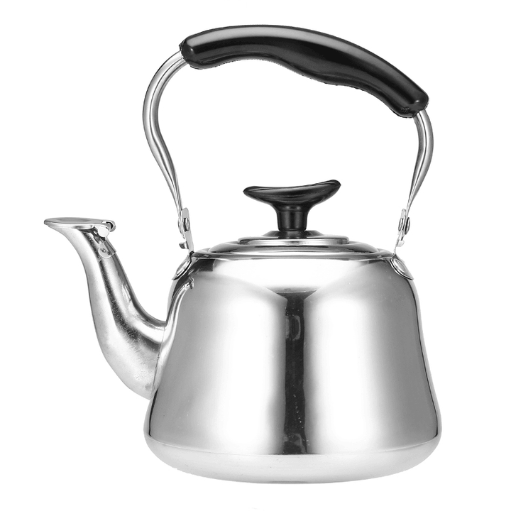 1L Stainless Steel Whistling Kettle Boiling Water Tea Coffee Maker Silver Water Boiler - MRSLM