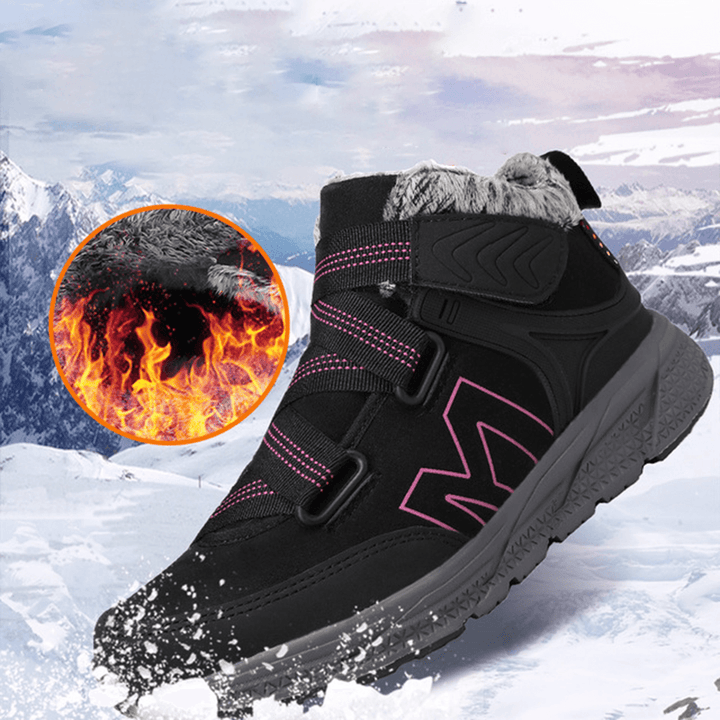 Women Soft Sole Plush Lining Warm Outdoor Winter Sneakers Snow Boots - MRSLM