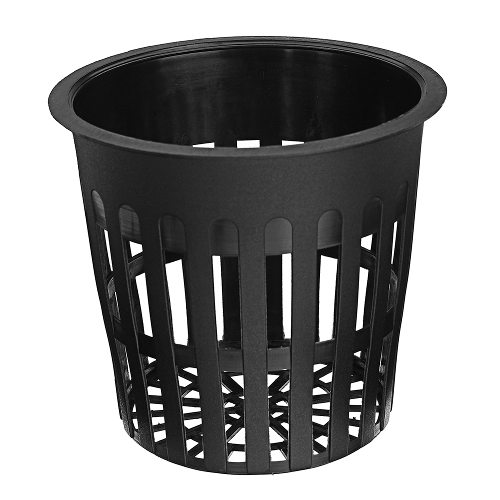 10Pcs 4.3Inch Black Mesh Pot Net Hydroponic Aeroponic Flower Container Grow Pot Cup Planting Basket - MRSLM