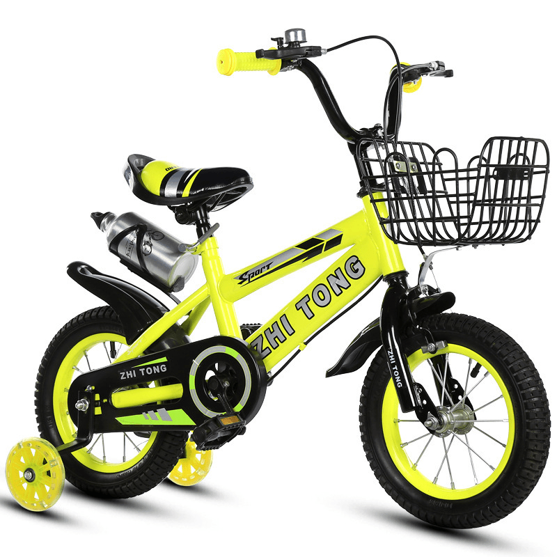 12 Inch 30CM 8KG Children'S Bicycle with Water Bottle Flashing Auxiliary Wheels Non-Slip Kid Banlane Bike - MRSLM