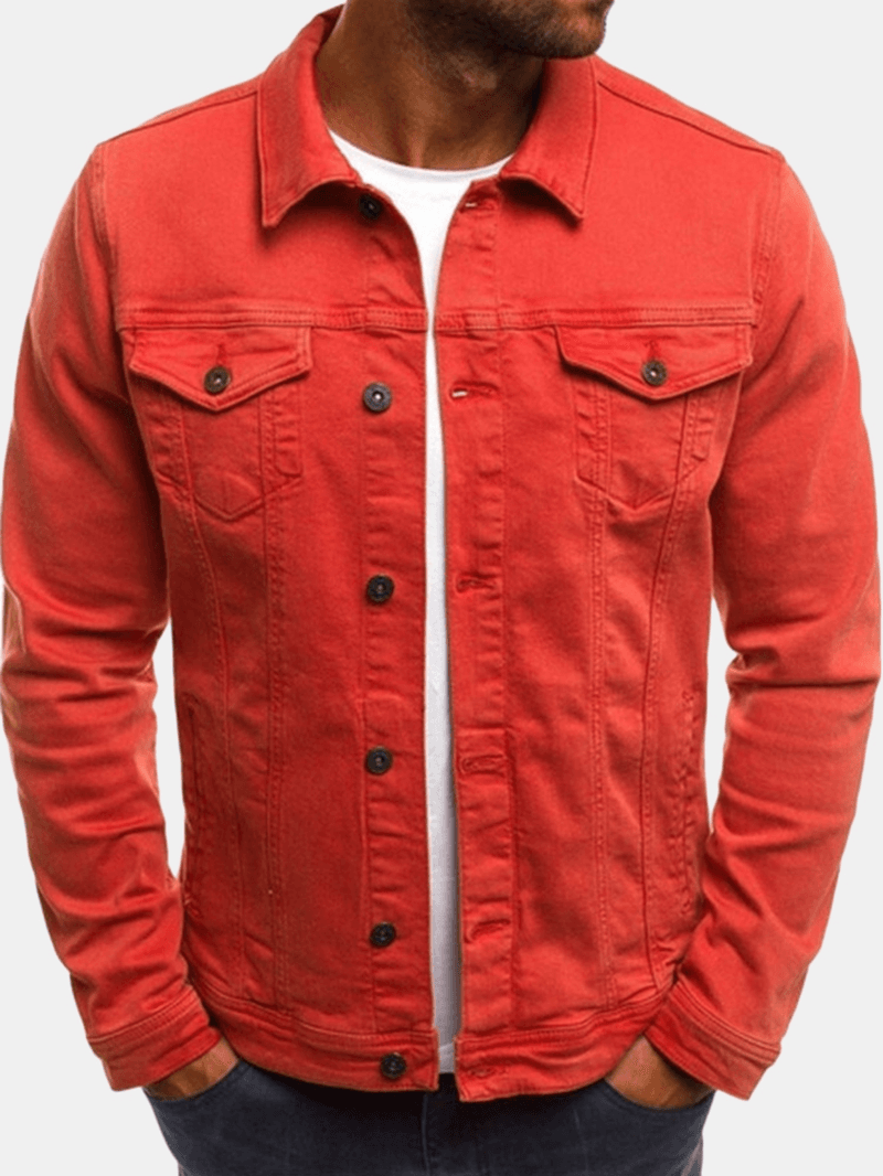 Mens Fashion Multi Pockets Solid Color Fit Casual Cargo Jacket - MRSLM