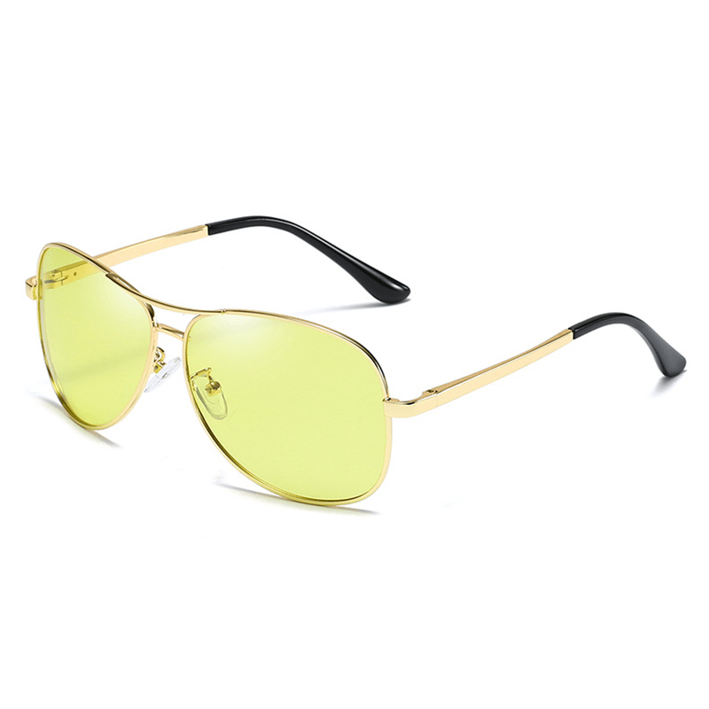 Color-Changing Anti-Uv Sunglasses Retro Metal Polarized Driving Night Vision Goggles - MRSLM