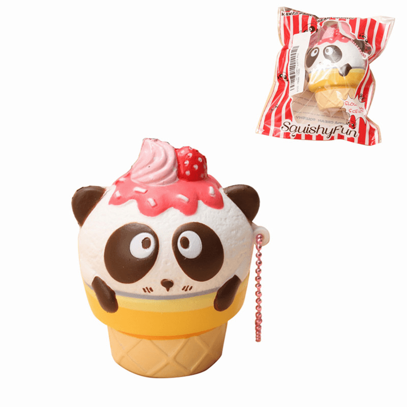 10PCS Wholesale Squishyfun Cute Panda Cream Super Slow Rising Squishy Original Packing Ball Chain Kid Toy - MRSLM