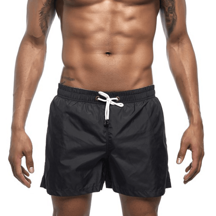 Mens Solid Color Summer Thin Casual Board Shorts - MRSLM
